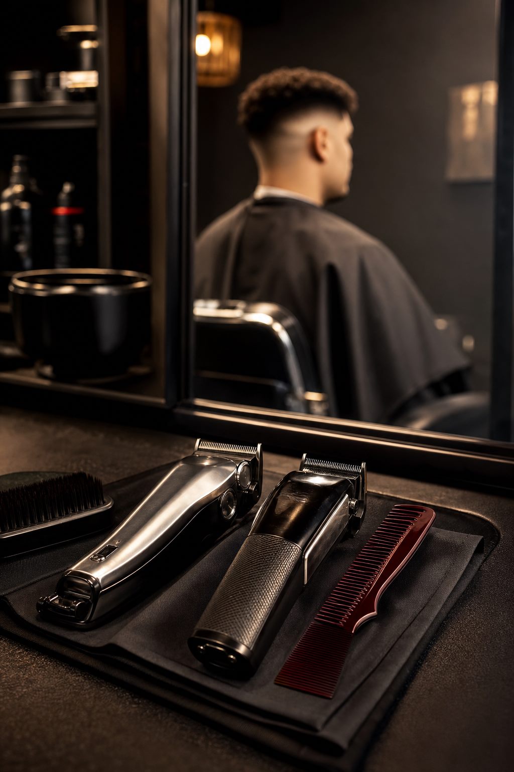Barber Tools und Clipper in einem modernen Barbershop